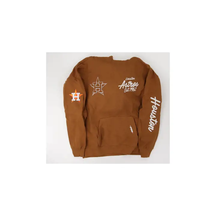 Chandail à capuchon ASTROS MLB PAINT THE CITY, épaules tombantes, couleur beige, WORDMA