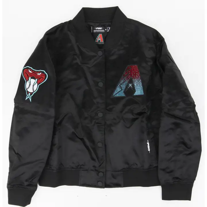 VESTE EN SATIN NOIR JEWEL MLB POUR FEMME ARIZONA DIAMONDBACKS