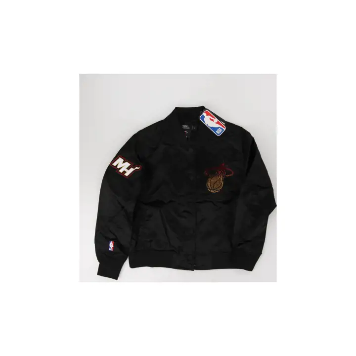 BLOUSON SATIN FEMME MIAMI HEAT NBA JEWEL NOIR MOT-SYMBOLE