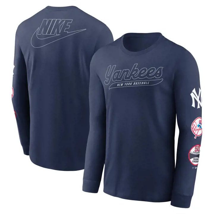 T-shirt à manches longues MLB New York Yankees Coop KO BLEU MARINE