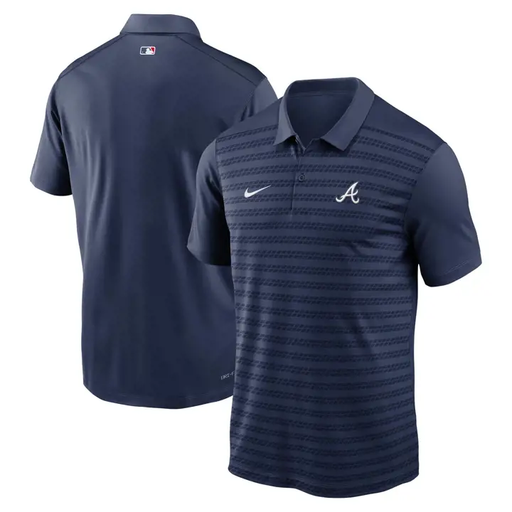 Polo de baseball MLB Nike AC Victory Stripe Atlanta Braves BLEU MARINE