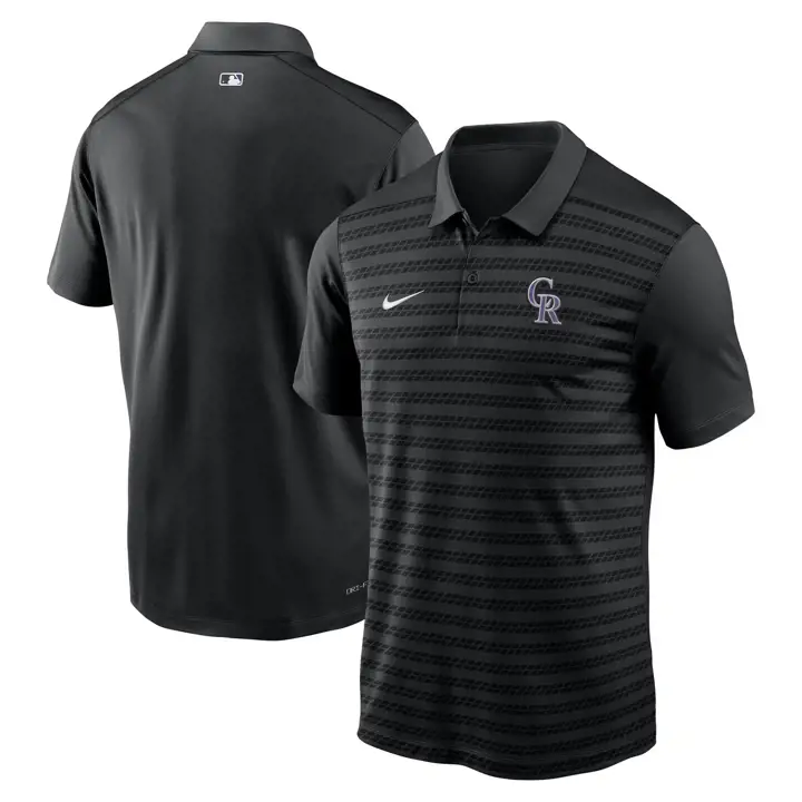 Polo Nike AC Victory Stripe MLB Colorado Rockies Noir