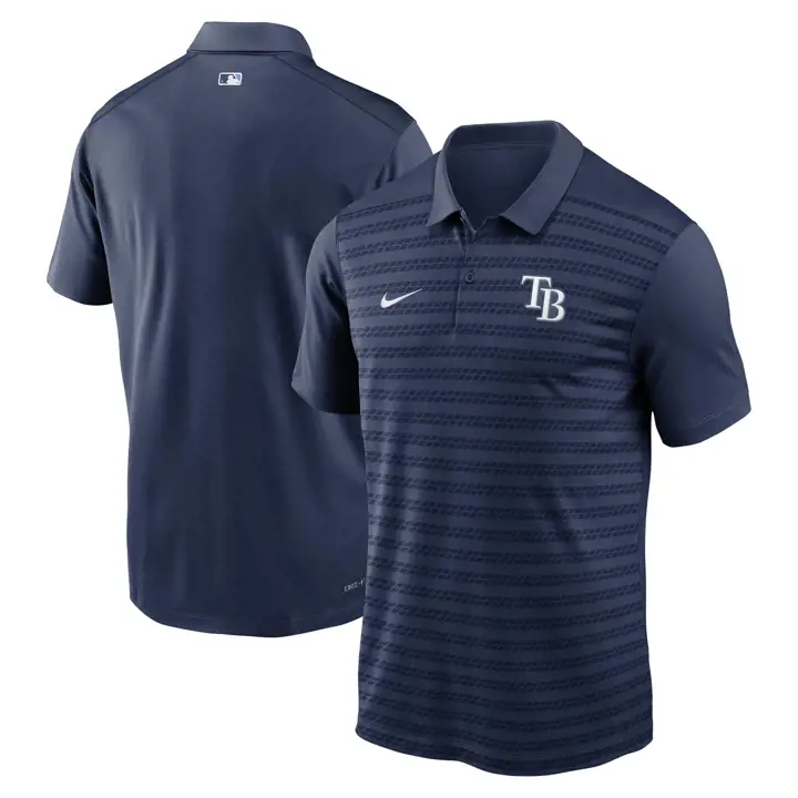 Polo Nike AC Victory Stripe MLB des Tampa Bay Rays, MARINE