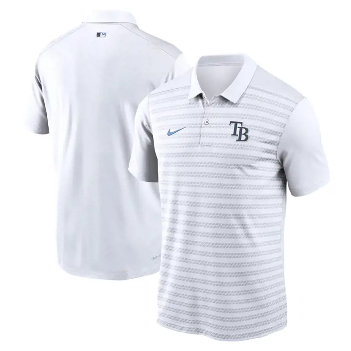 Tampa Bay Rays MLB Nike Polo à rayures Victory AC BLNC