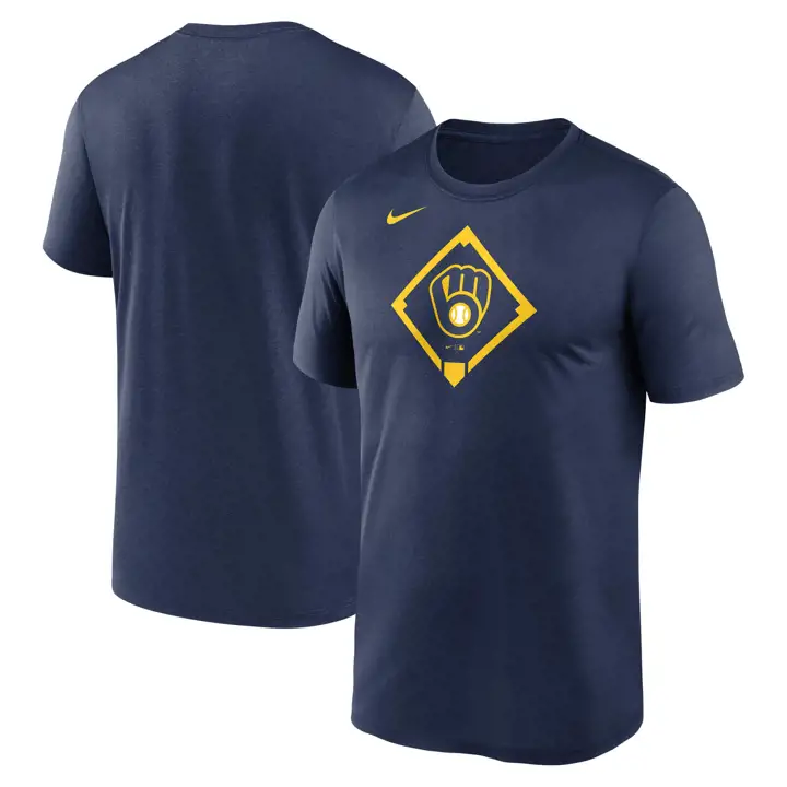 T-shirt Milwaukee Brewers MLB Dri-Fit Icon Diamond BLEU MARINE