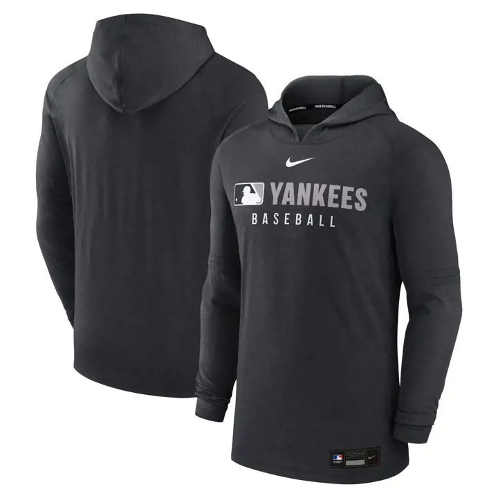 New York Yankees MLB AC EW LTWT Hooded LS Top NAVY