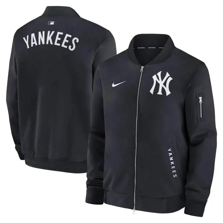 Veste Bomber de Baseball Officielle MLB des New York Yankees BLEU MARINE