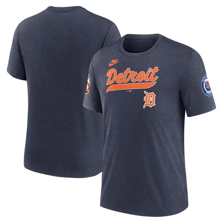 T-shirt Detroit Tigers MLB Nike Coop Eras Triblend  MARINE