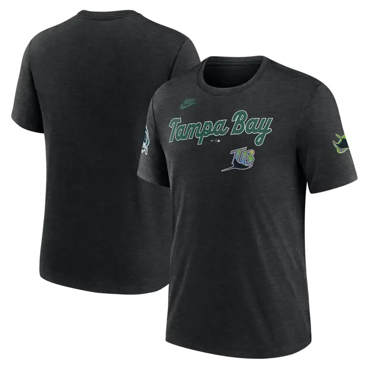 T-shirt en triblended Nike Coop Eras MLB Tampa Bay Rays - Noir