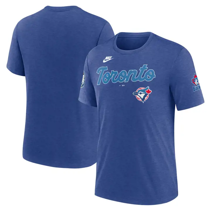 T-shirt Toronto Blue Jays MLB Nike Coop Eras mélange de trois tissus BLEU
