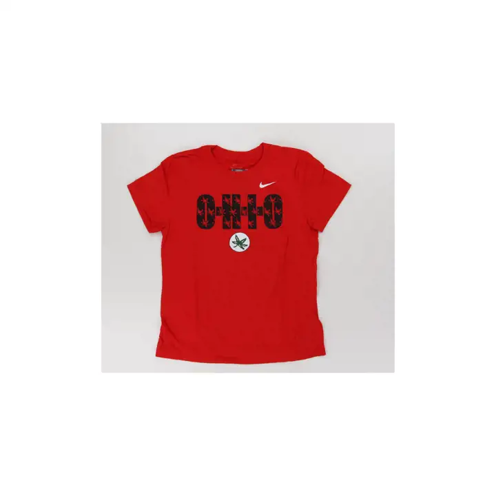 T-shirt à slogan pour femme Ohio State Buckeyes NCAA 25 ROUGE