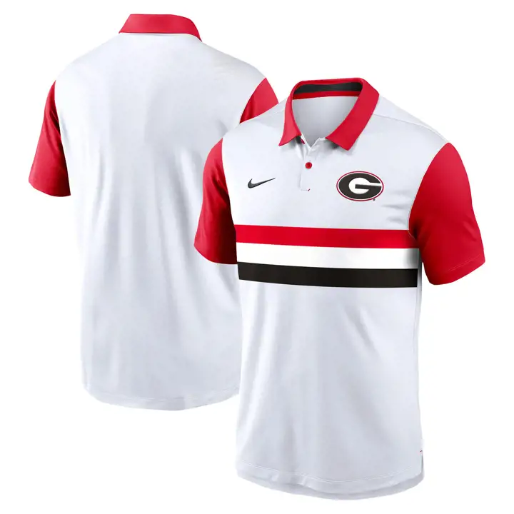 Georgia Bulldogs NCAA Polo Vapor 25 BLANC