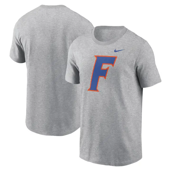 T-shirt en coton Florida Gators NCAA Dri Fit avec logo de baseball, gris foncé