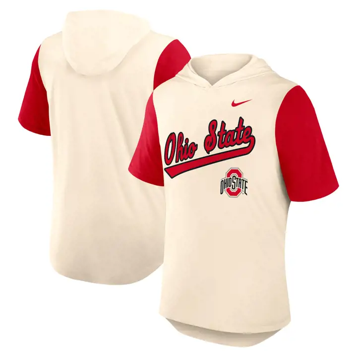 T-shirt à capuche Ohio State Buckeyes NCAA Dri Fit SS 25 NATUREL/RE