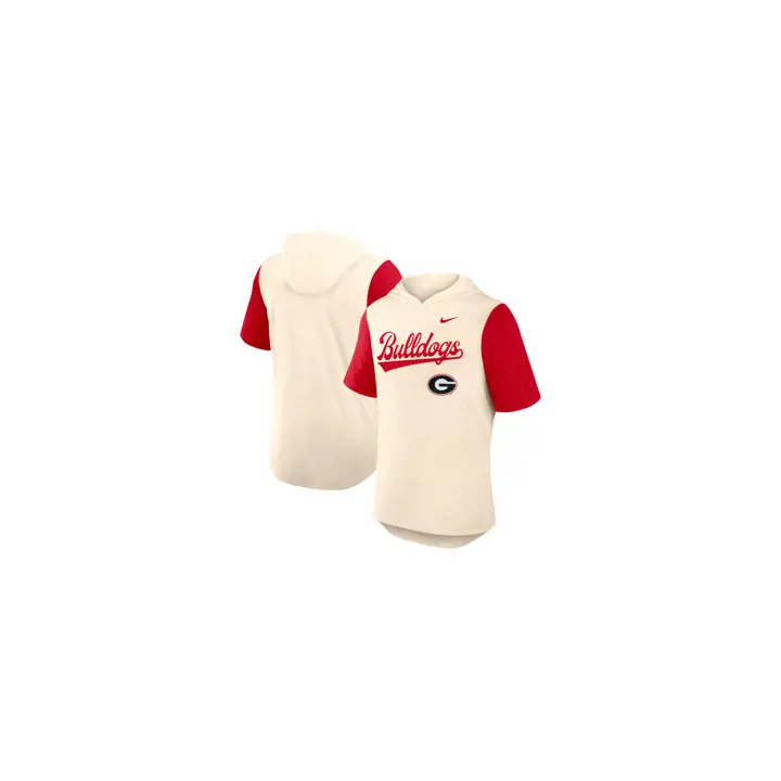 T-shirt à capuche Georgia Bulldogs NCAA Dri Fit SS 25 NATUREL/ROUGE