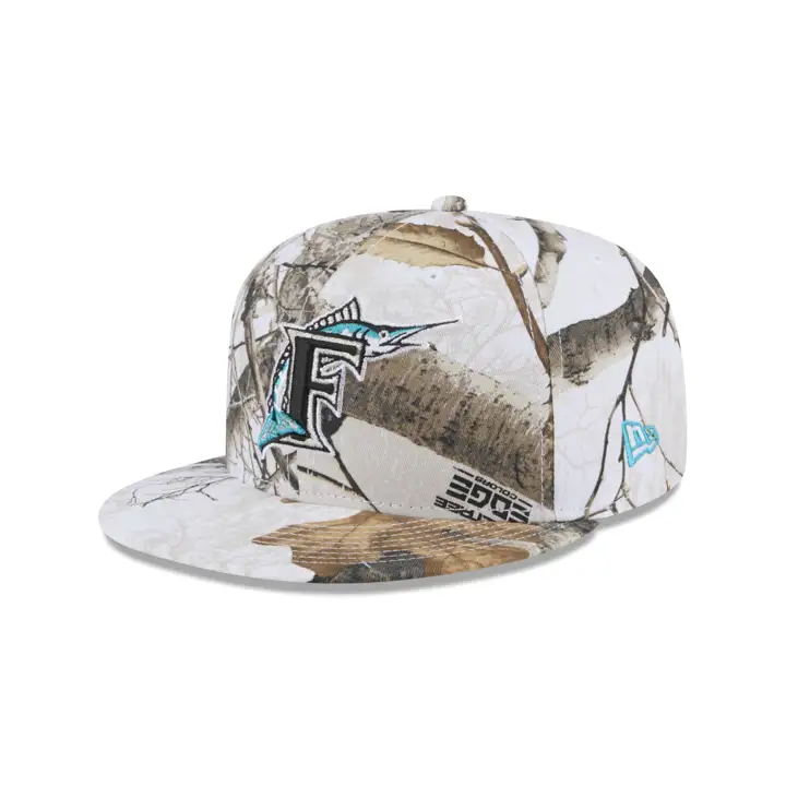 MIAMI MARLINS MLB WHITE REALTREE 59FIFTY CAMO/CAMO/RED