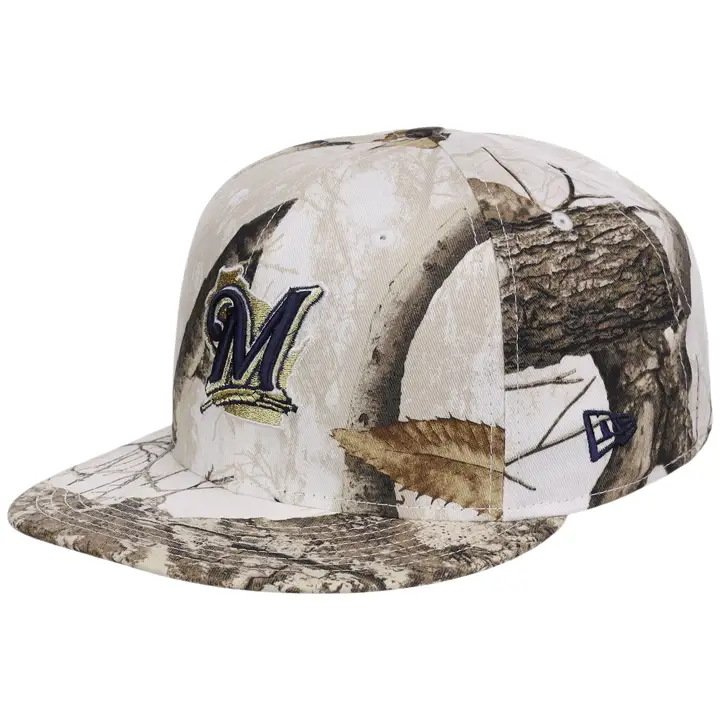 MILWAUKEE BREWERS MLB WHITE REALTREE 59FIFTY CAMO/CAMO/AQ