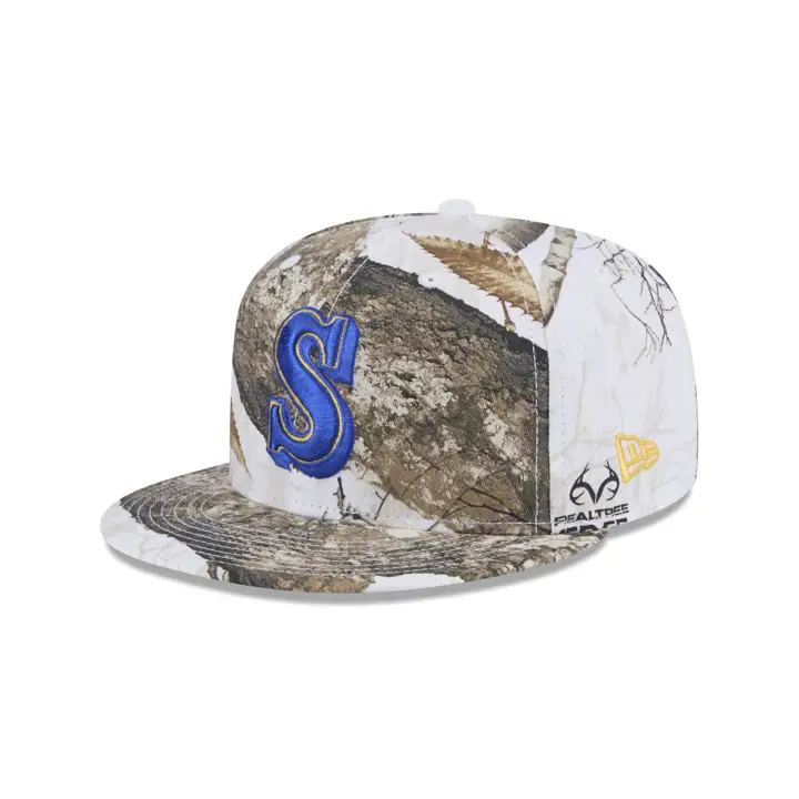 SEATTLE MARINERS MLB WHITE REALTREE 59FIFTY CAMO/CAMO/YEL