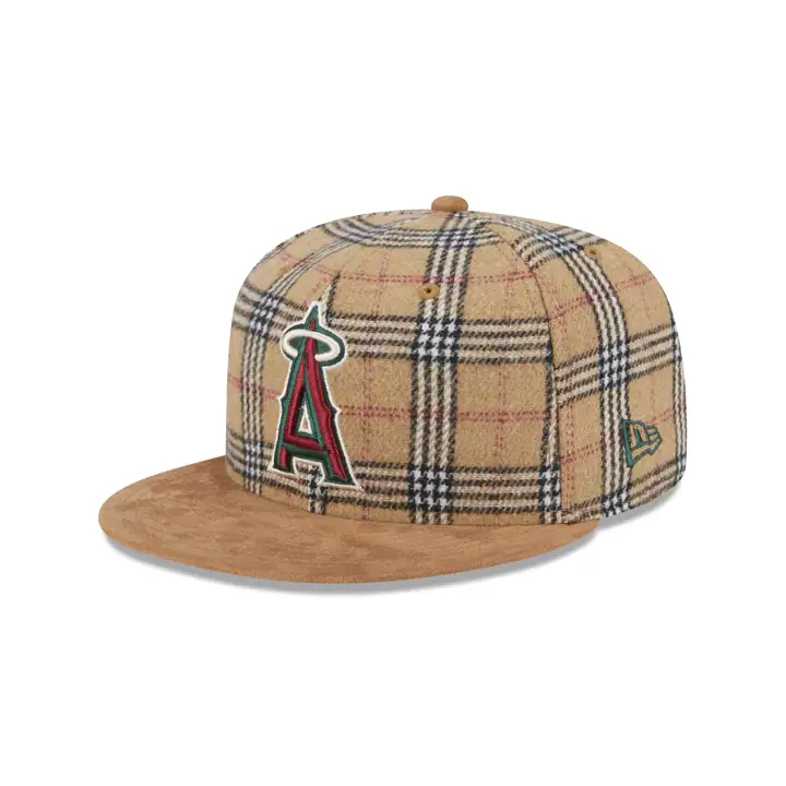 CASQUETTE 59FIFTY MLB ANAHEIM ANGELS EN DAIM/TARTAN BEIGE/BEIGE/VERT