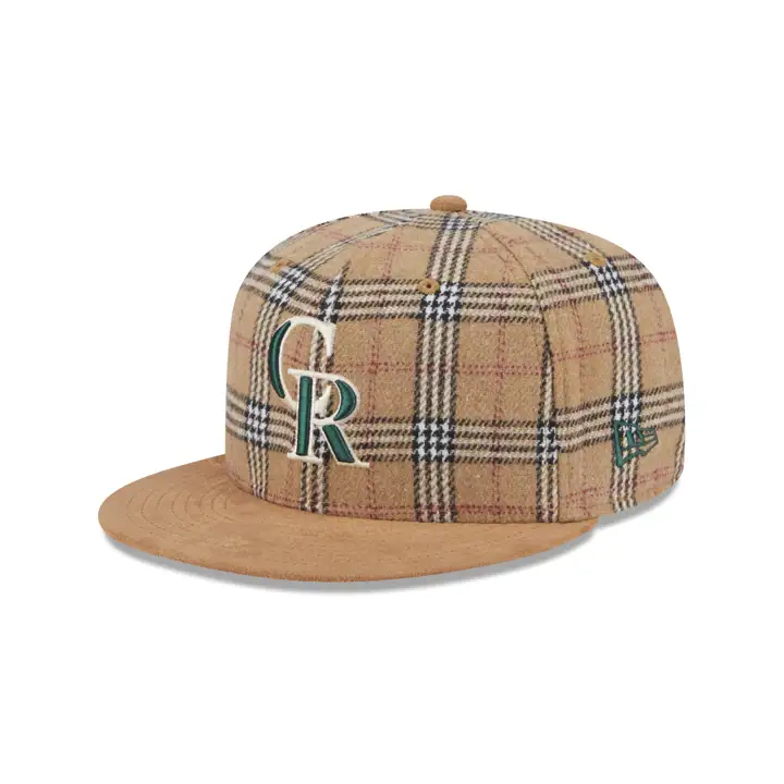 COLORADO ROCKIES MLB CASQUETTE 59FIFTY EN SUÈDE/TARTAN BEIGE/BEIGE/VERT