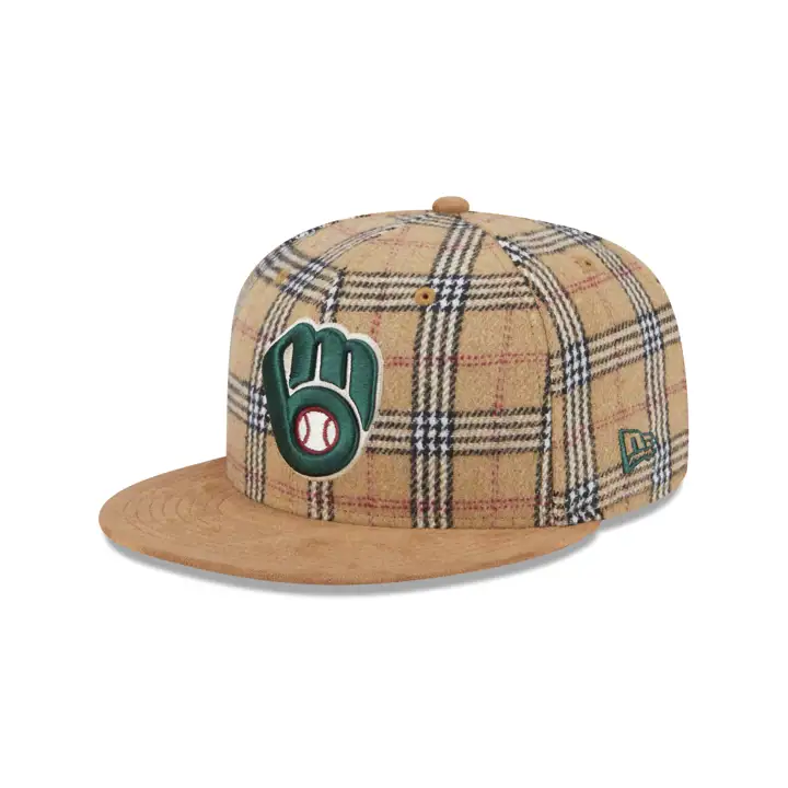 MILWAUKEE BREWERS MLB CARREAUX/DAIM BEIGE 59FIFTY BEIGE/BEIGE/VERT