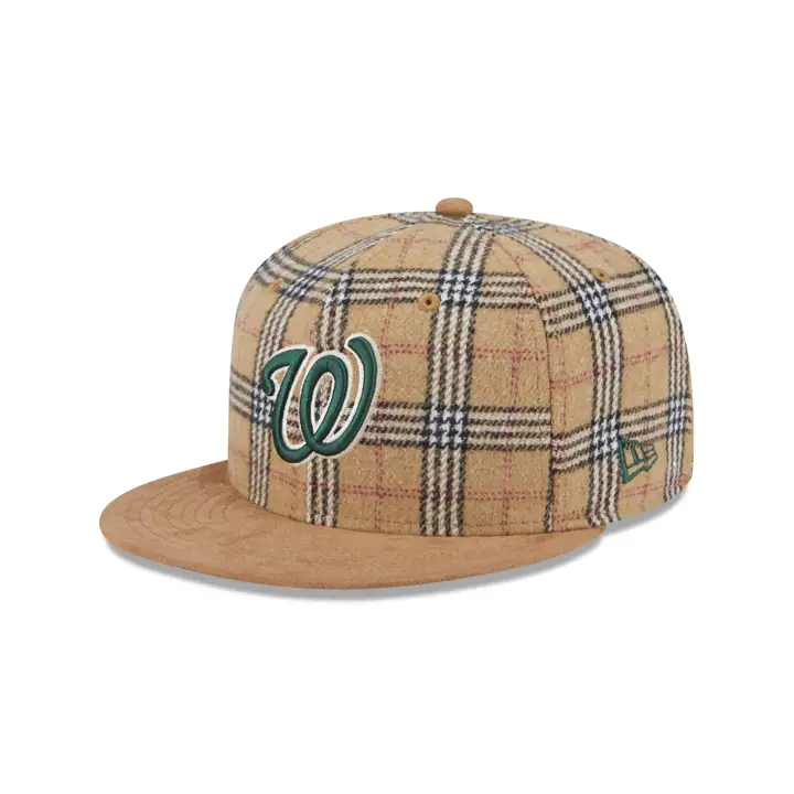 WASHINGTON NATIONALS MLB TAN PLAID/SUÈDE 59FIFTY TAN/TAN/VERT