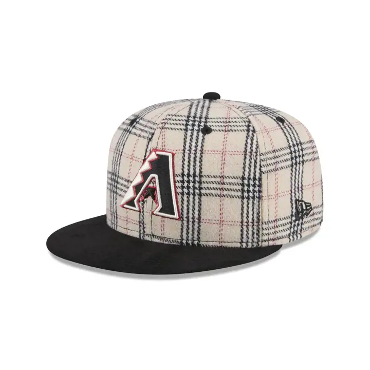CASQUETTE 59FIFTY MLB ARIZONA DIAMONDBACKS BLANCHE À CARREAUX/DAIM BLANC/NOIR/G