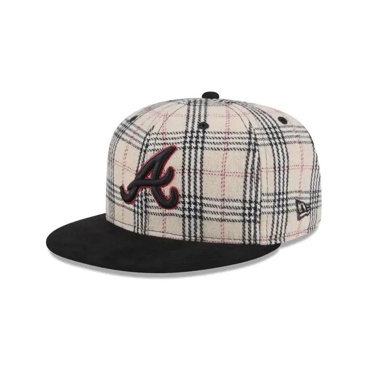 ATLANTA BRAVES MLB CARREAUX BLANCS/DAIM 59FIFTY BLC/NOIR/VERT