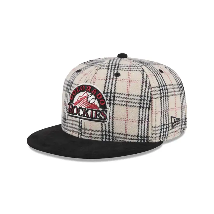 COLORADO ROCKIES MLB À CARREAUX BLANC/DAIM 59FIFTY BLC/NOIR/VERT