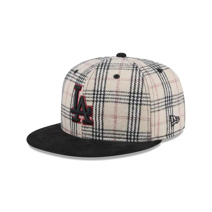 LOS ANGELES DODGERS MLB PLAID BLANC/DAIM 59FIFTY BLC/NOIR/GRIS