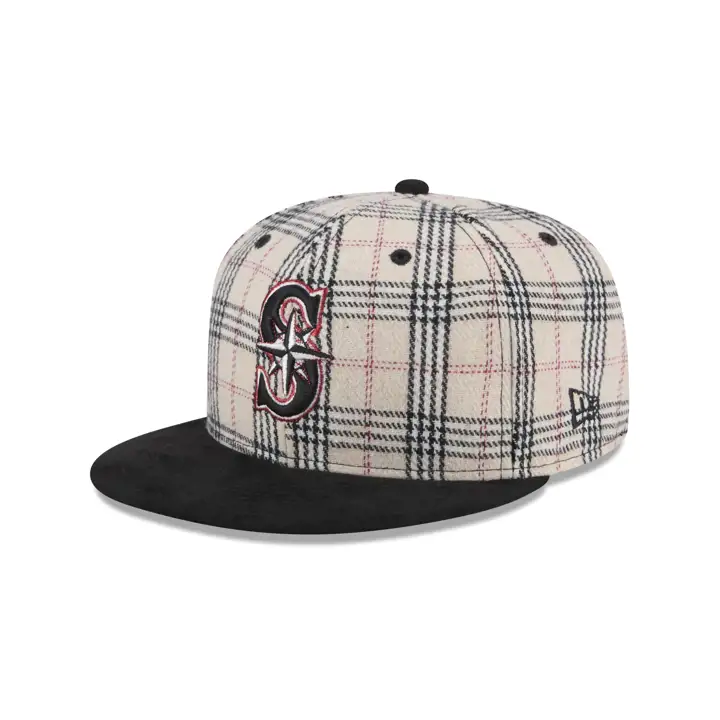 SEATTLE MARINERS MLB BLANC CARREAUX/DAIM 59FIFTY BLC/NOIR/VERT