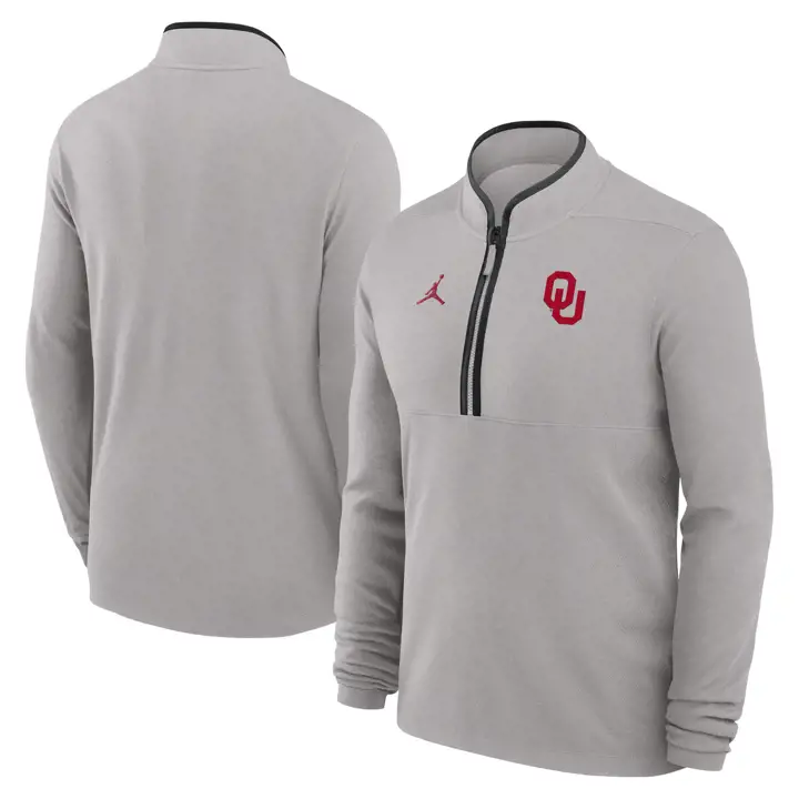 Oklahoma Sooners NCAA Victoire 1/2 Zip 25 GRIS