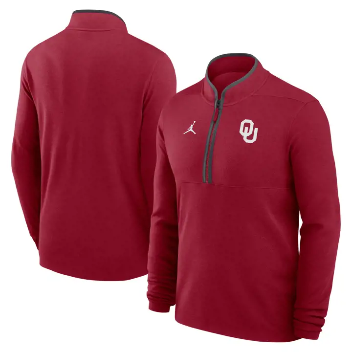Oklahoma Sooners NCAA Victory 1/2 Zip 25 ROUGE CRAMOISI
