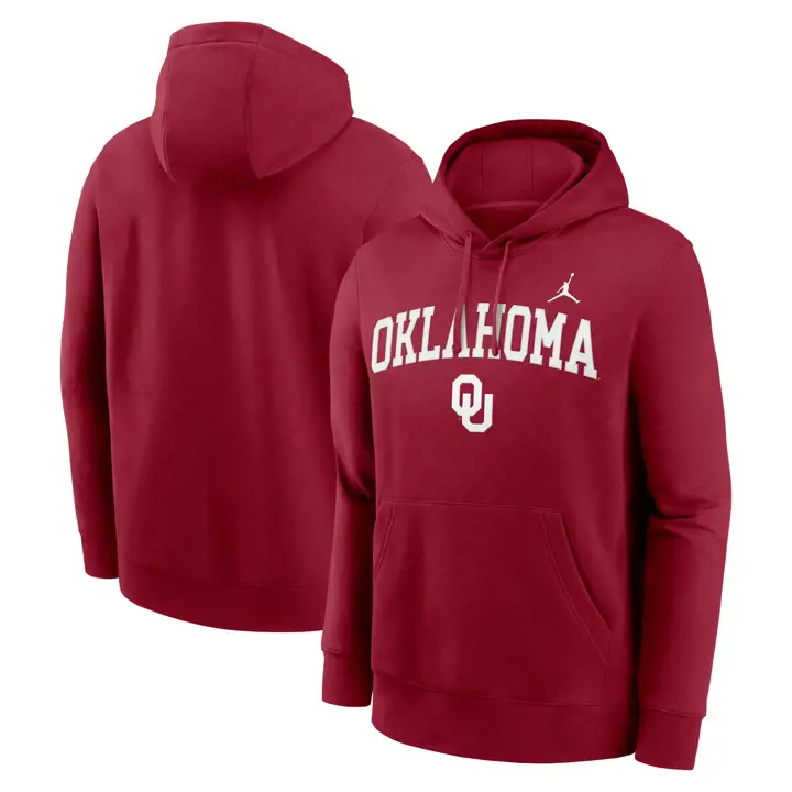Sweat à capuche en molleton brodé Oklahoma Sooners NCAA Club 25 CRIM