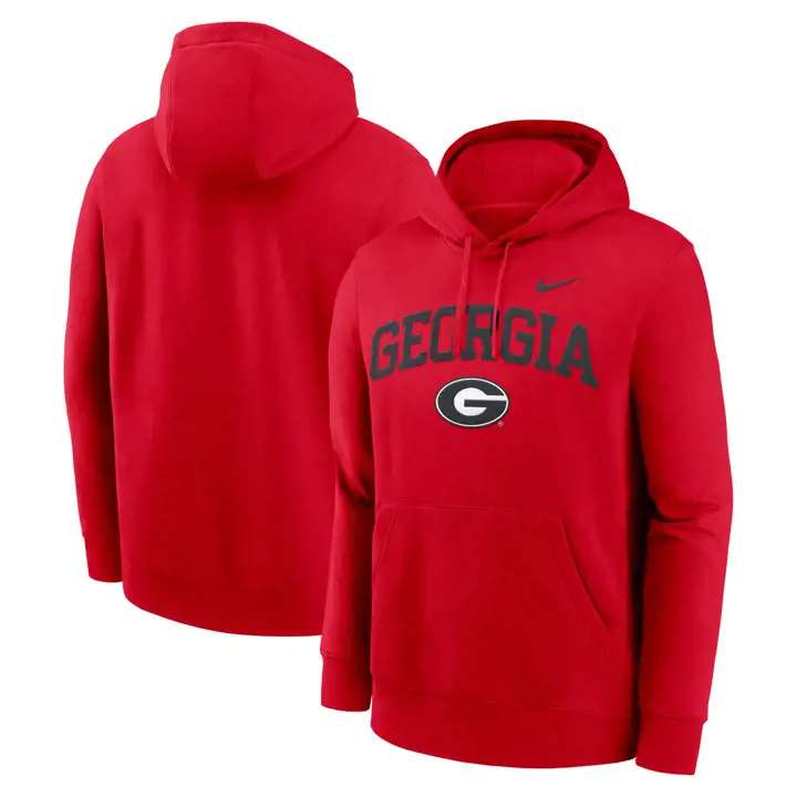 Georgia Bulldogs NCAA Embroidered Club Fleece Hoodie 25 ROUGE