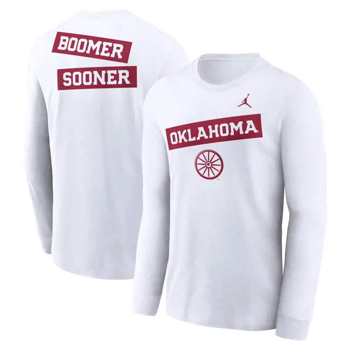 T-shirt manches longues Oklahoma Sooners NCAA Cotton 2-Hit 25 WHT