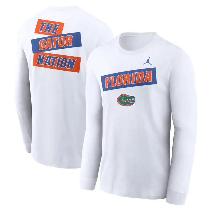 Florida Gators NCAA Cotton 2- Hit LS T-Shirt 25 WHT