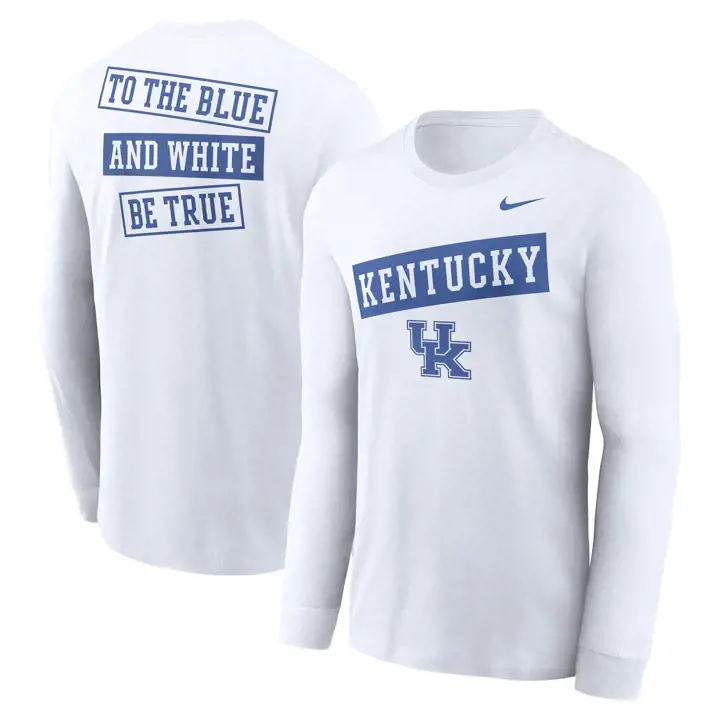 T-shirt manches longues NCAA 2-Hit Kentucky Wildcats blanc