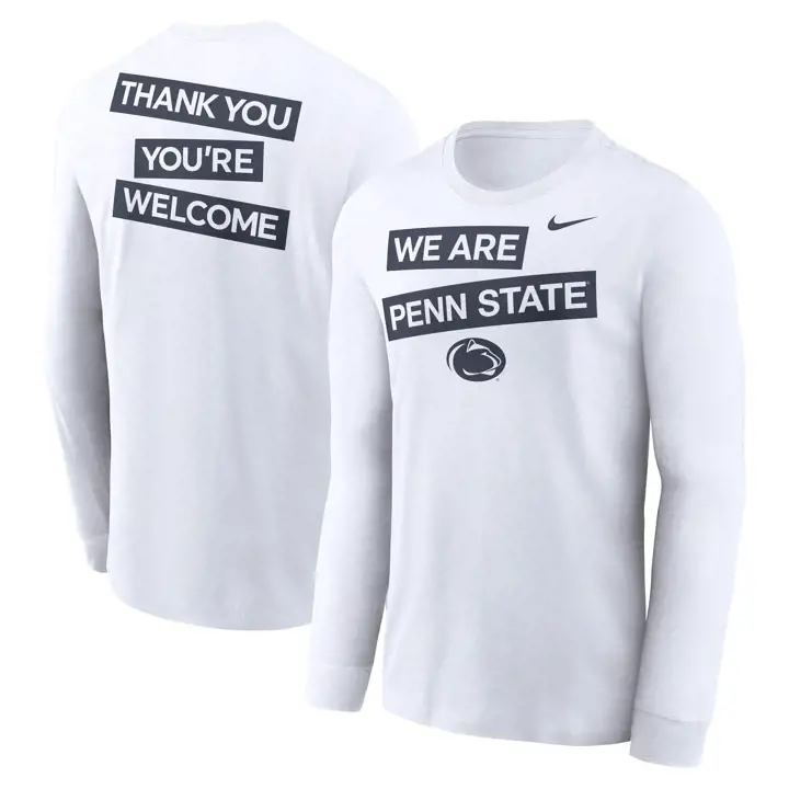 T-shirt manches longues Penn State Nittany Lions NCAA 2 Hits Blanc