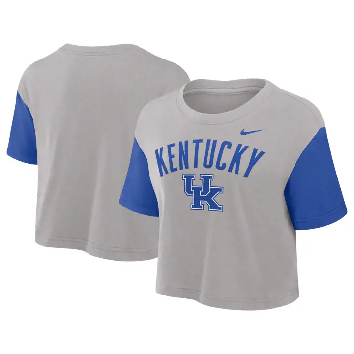 T-shirt court colorblock Kentucky Wildcats NCAA pour femme gris/
