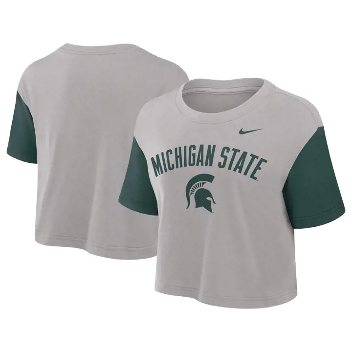 T-shirt court color-block NCAA Michigan State Spartans pour femme