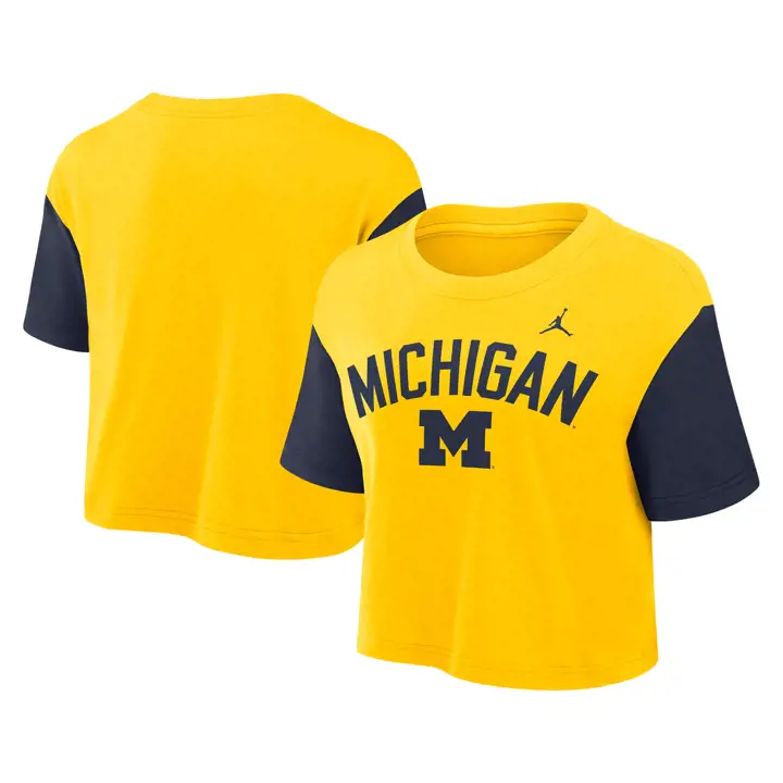 T-shirt court color-block femme NCAA Michigan Wolverines