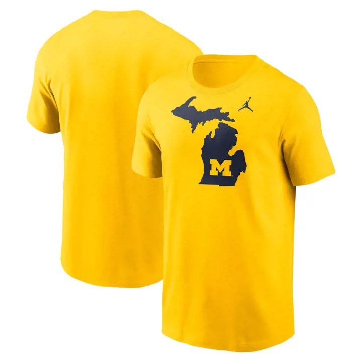 Michigan Wolverines NCAA T-shirt d'état local - Jaune