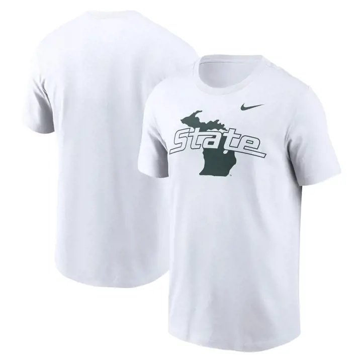 T-shirt Michigan State Spartans NCAA Local State Blanc