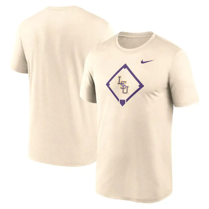 T-shirt en coton bio L.S.U. M LEGEND SS BASEBALL PLATE Naturel