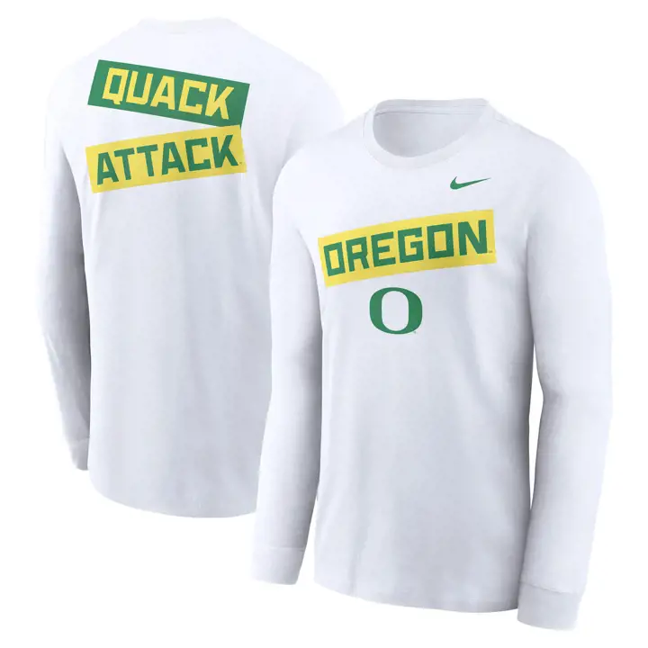 T-shirt manches longues Nike 2-Hit Oregon Ducks NCAA blanc