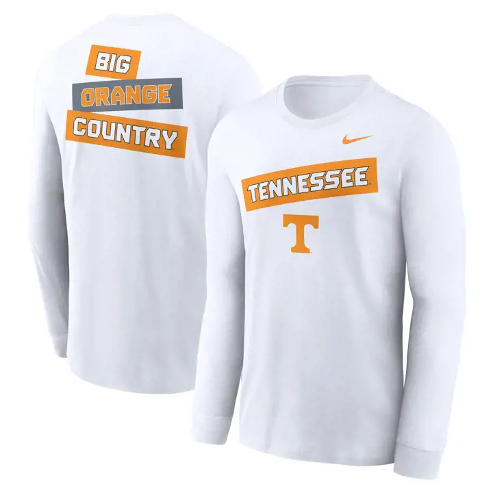 T-shirt manches longues Nike Tennessee Volunteers NCAA 2-Hit, blanc