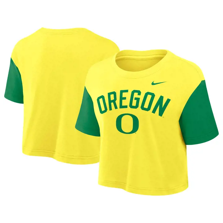 T-shirt court color-block femme Oregon Ducks NCAA - Jaune
