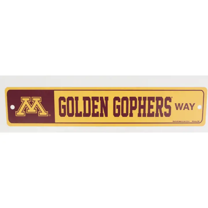 Panneau de rue des Minnesota Golden Gophers  Ast