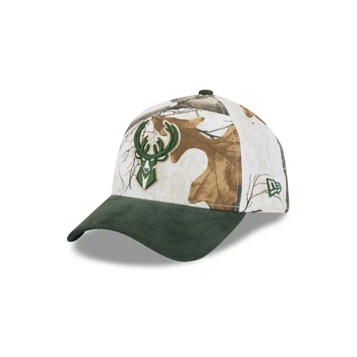 Milwaukee Bucks NBA Arctic Real Tree 9FORTY A-Frame CAMO/DKG